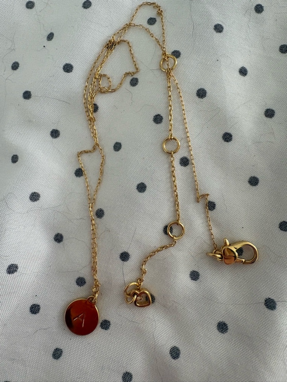 kate spade Gold-Tone Disc Necklace with Heart Charms